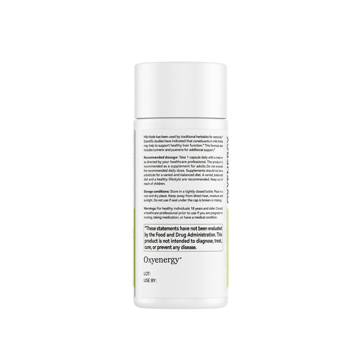 OxyEnergy Silymarin Milk Thistle 300mg Extract with Vitamin C, Inositol & Pueraria, Liver Detox & Repair Support, Antioxidant Support, 90 Vegetarian Capsules