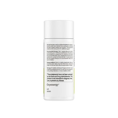 OxyEnergy Silymarin Milk Thistle 300mg Extract with Vitamin C, Inositol & Pueraria, Liver Detox & Repair Support, Antioxidant Support, 90 Vegetarian Capsules